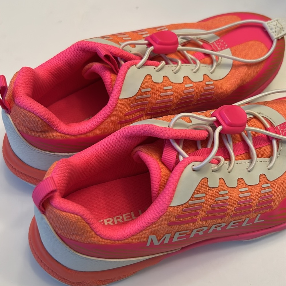 Merrell Youth Girls Agility Peak Vibrant Pink and Orange Sneakers - Picture 10 of 16